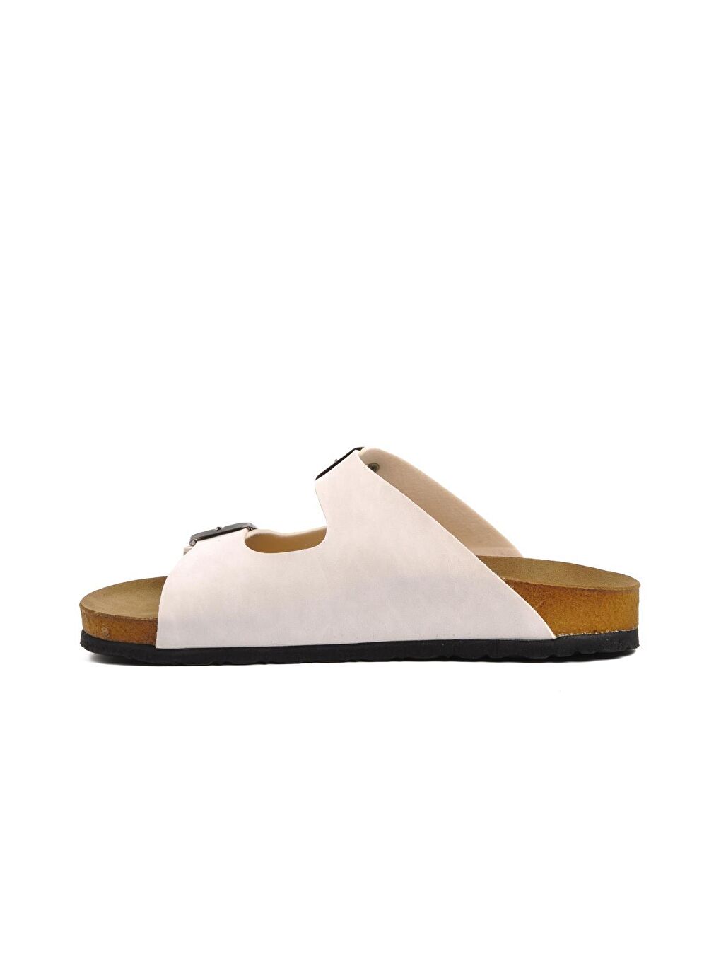 20-168 Beyaz Çift Bantlı Kadın Mantar Terlik-1