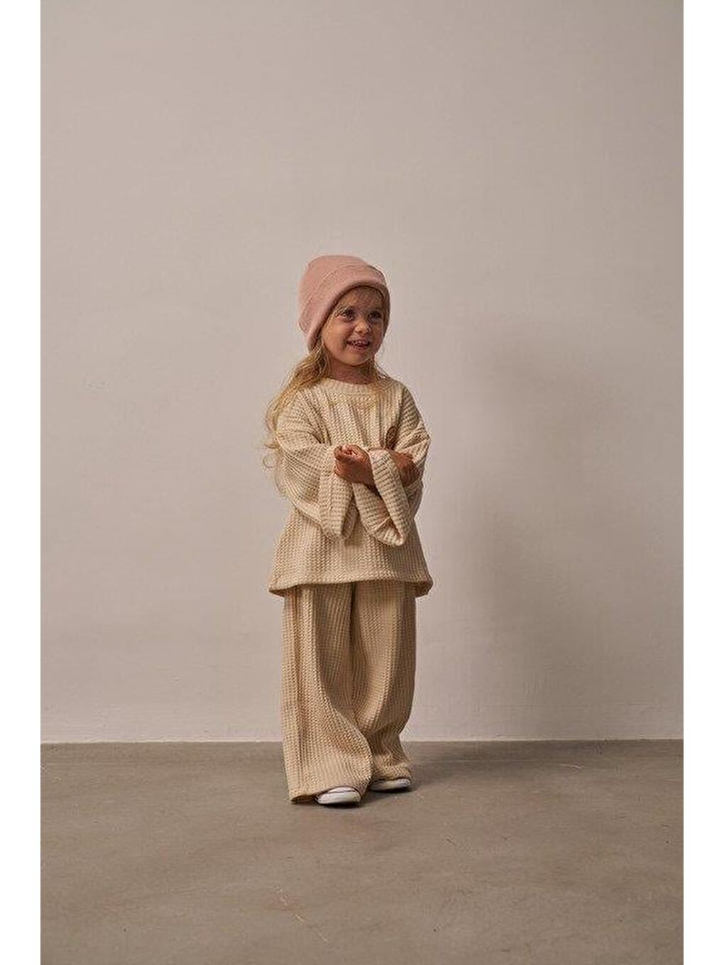 Bej Cookie Nakışlı Dökümlü Alt Üst Takım-6