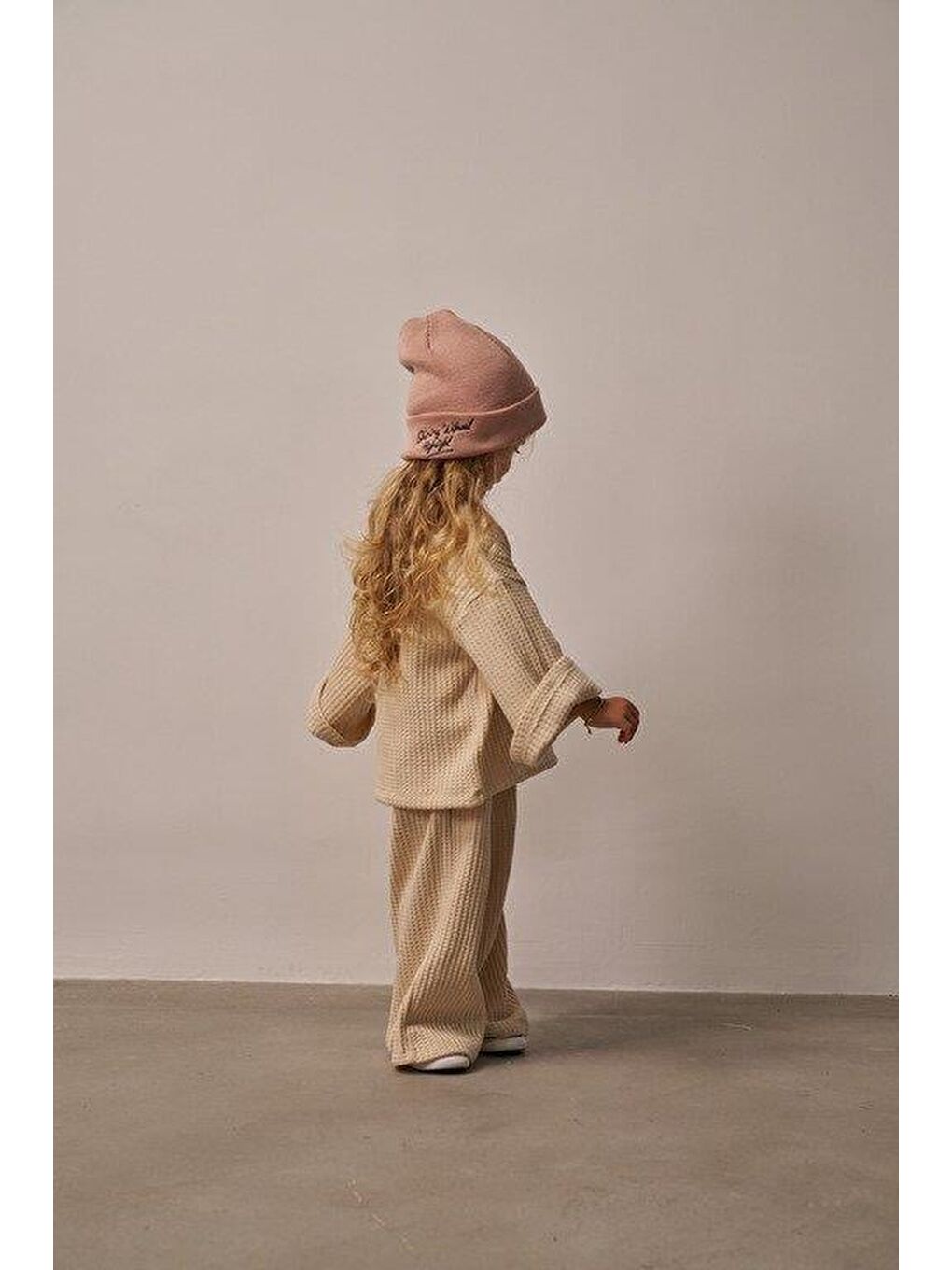 Bej Cookie Nakışlı Dökümlü Alt Üst Takım-7