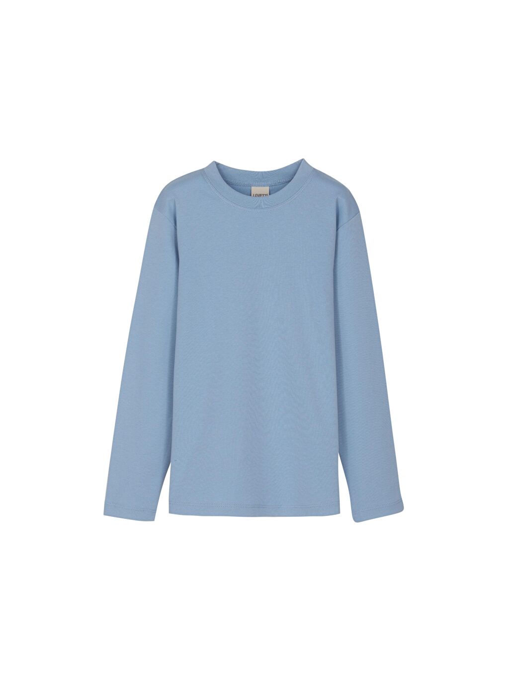 Koyu Mavi Unısex Sıfır Yaka Uzun Kol Tişört