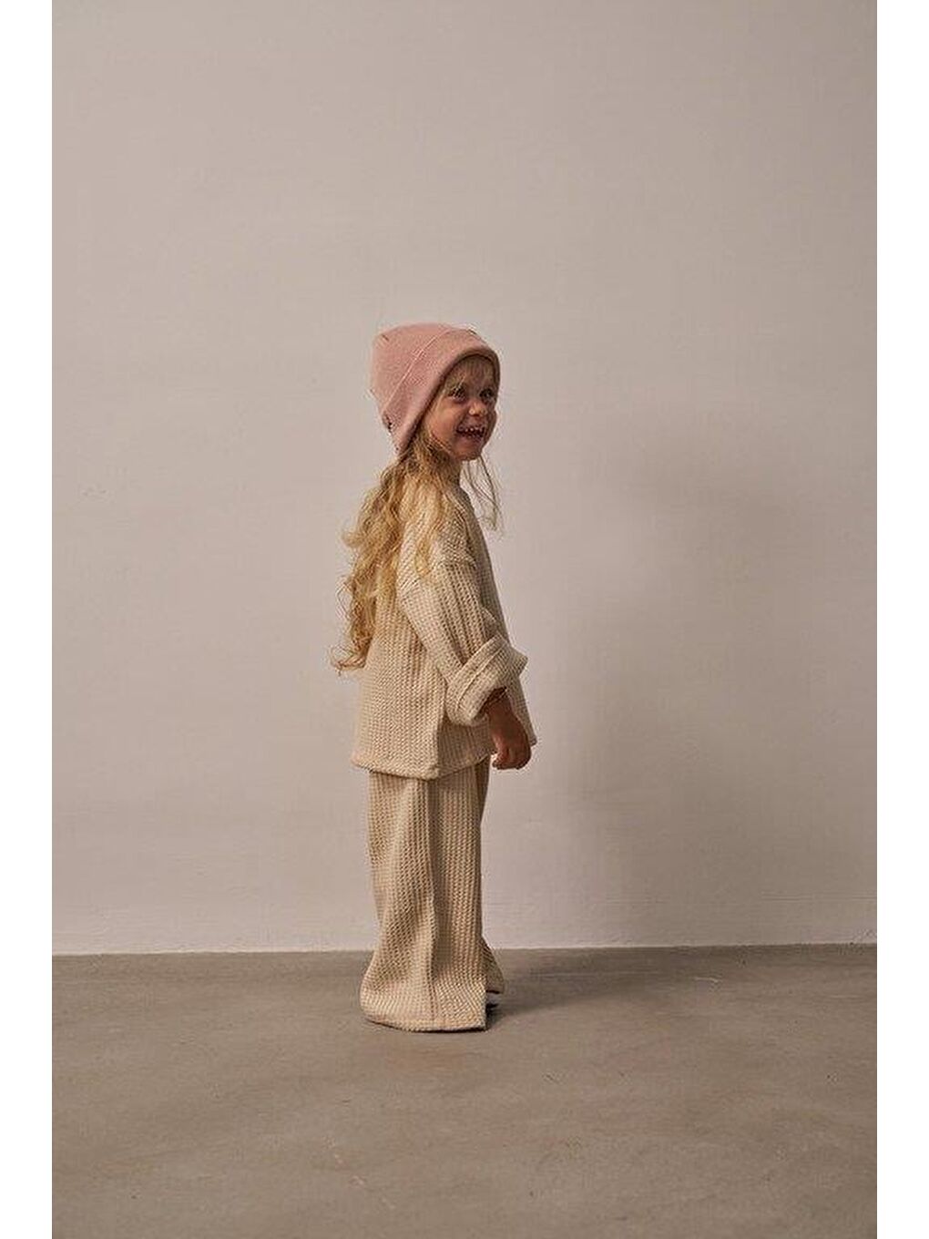 Bej Cookie Nakışlı Dökümlü Alt Üst Takım-8