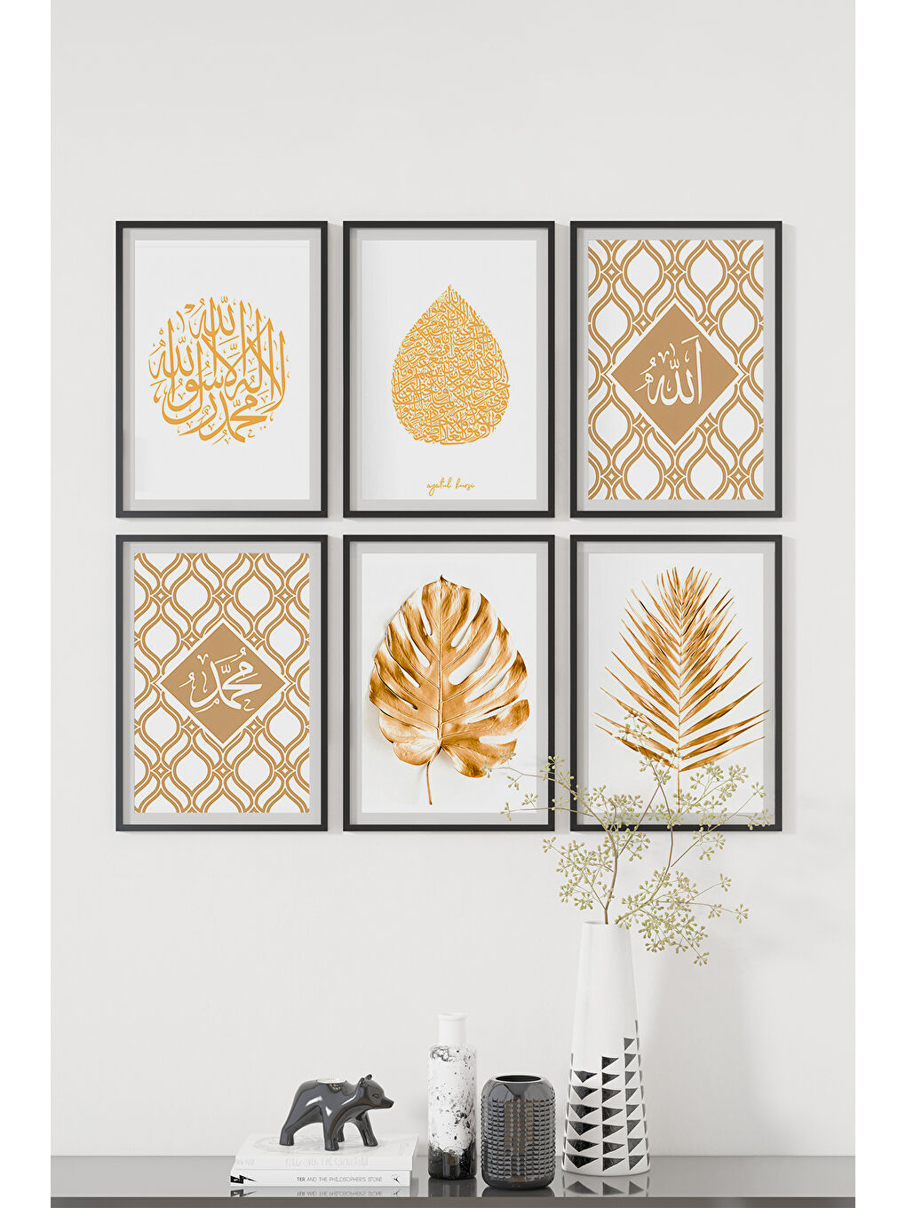 Beyaz 6 Parça Çerçeve Görünümlü Mdf Tablo Seti - ART6XPML11-1317