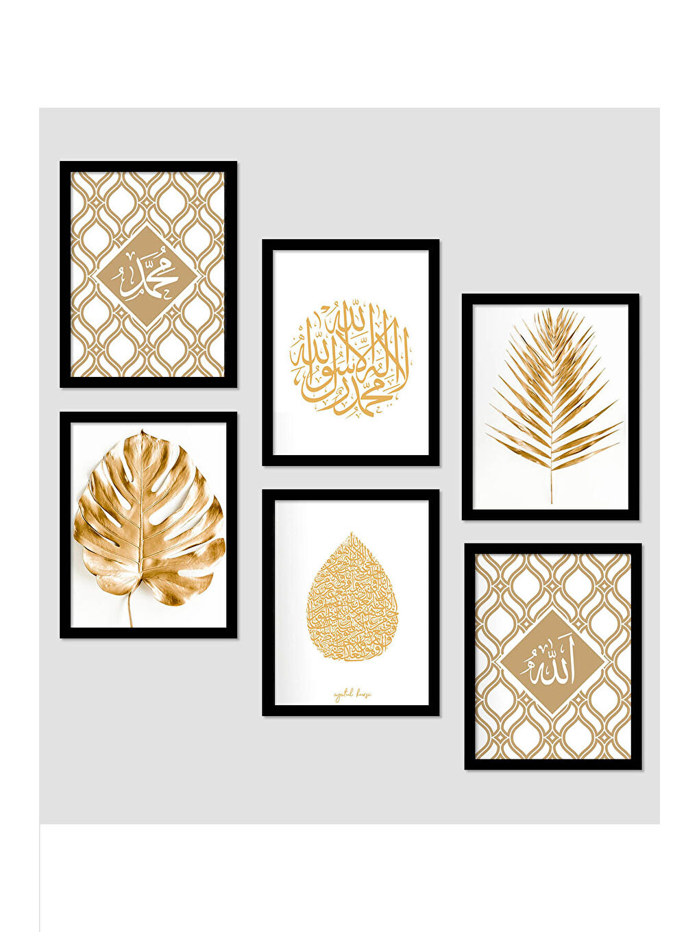 Beyaz 6 Parça Çerçeve Görünümlü Mdf Tablo Seti - ART6XPML11-1317-1