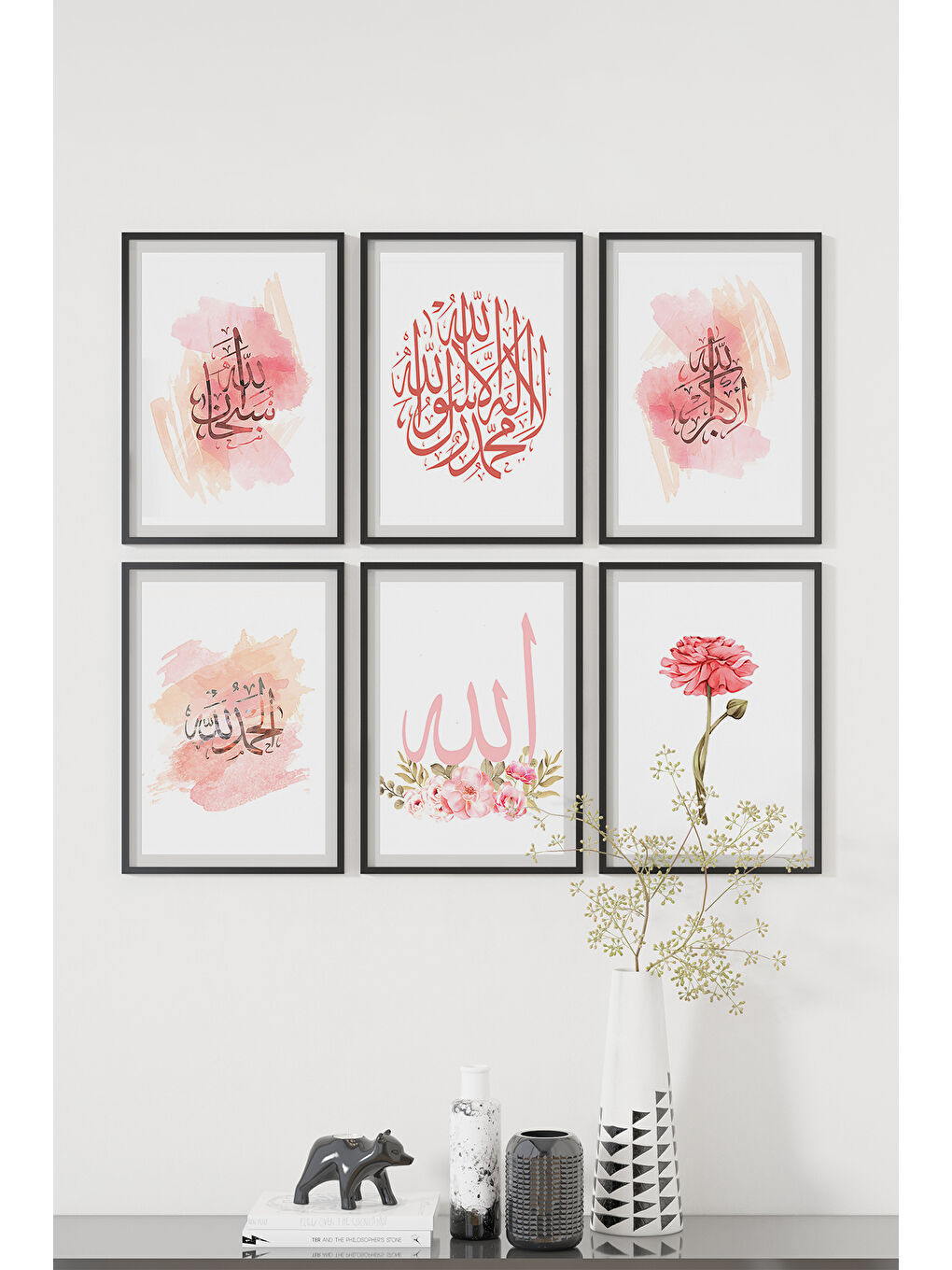 Beyaz 6 Parça Çerçeve Görünümlü Mdf Tablo Seti - ART6XPML9-1520