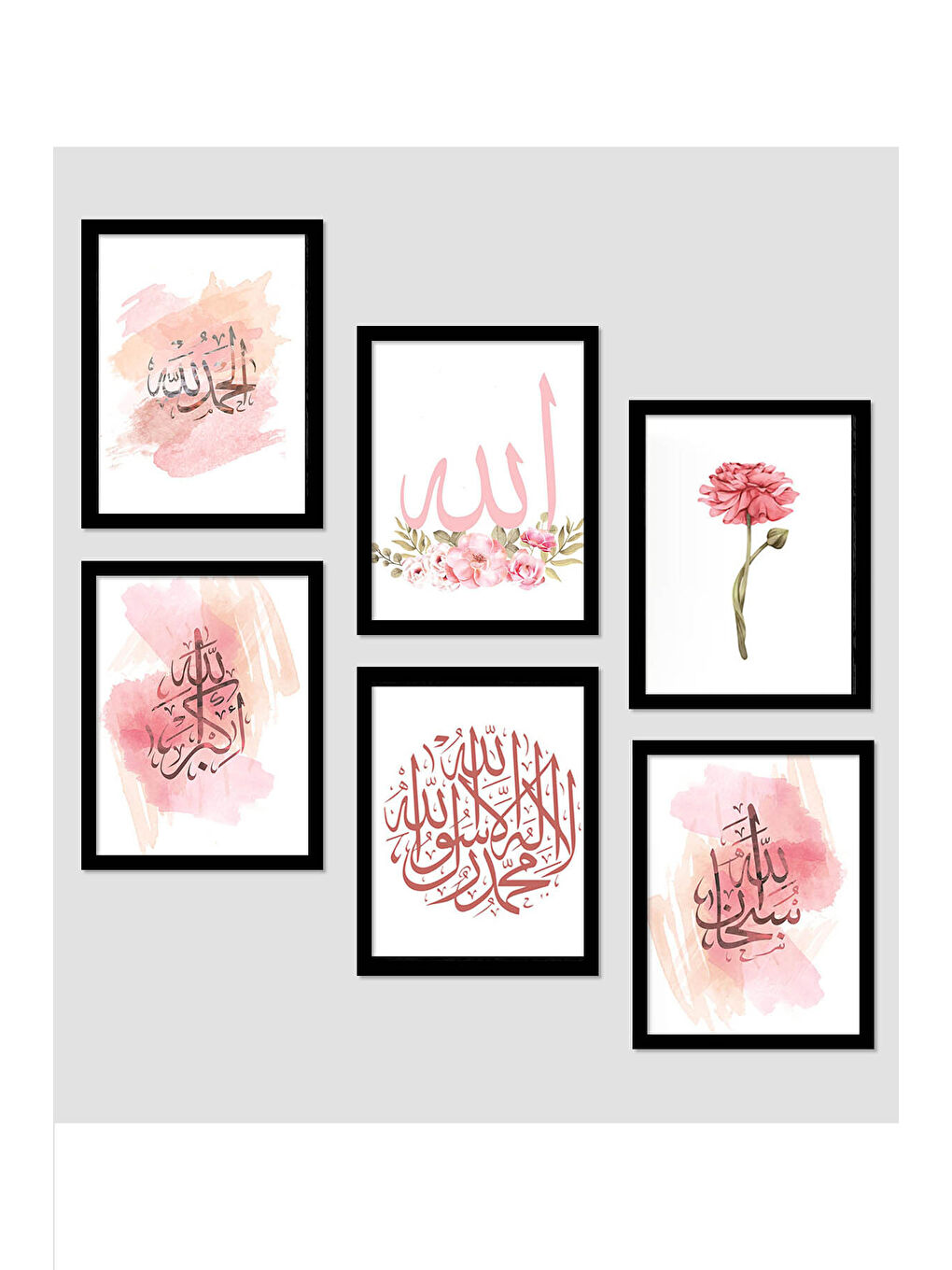 Beyaz 6 Parça Çerçeve Görünümlü Mdf Tablo Seti - ART6XPML9-1520-1