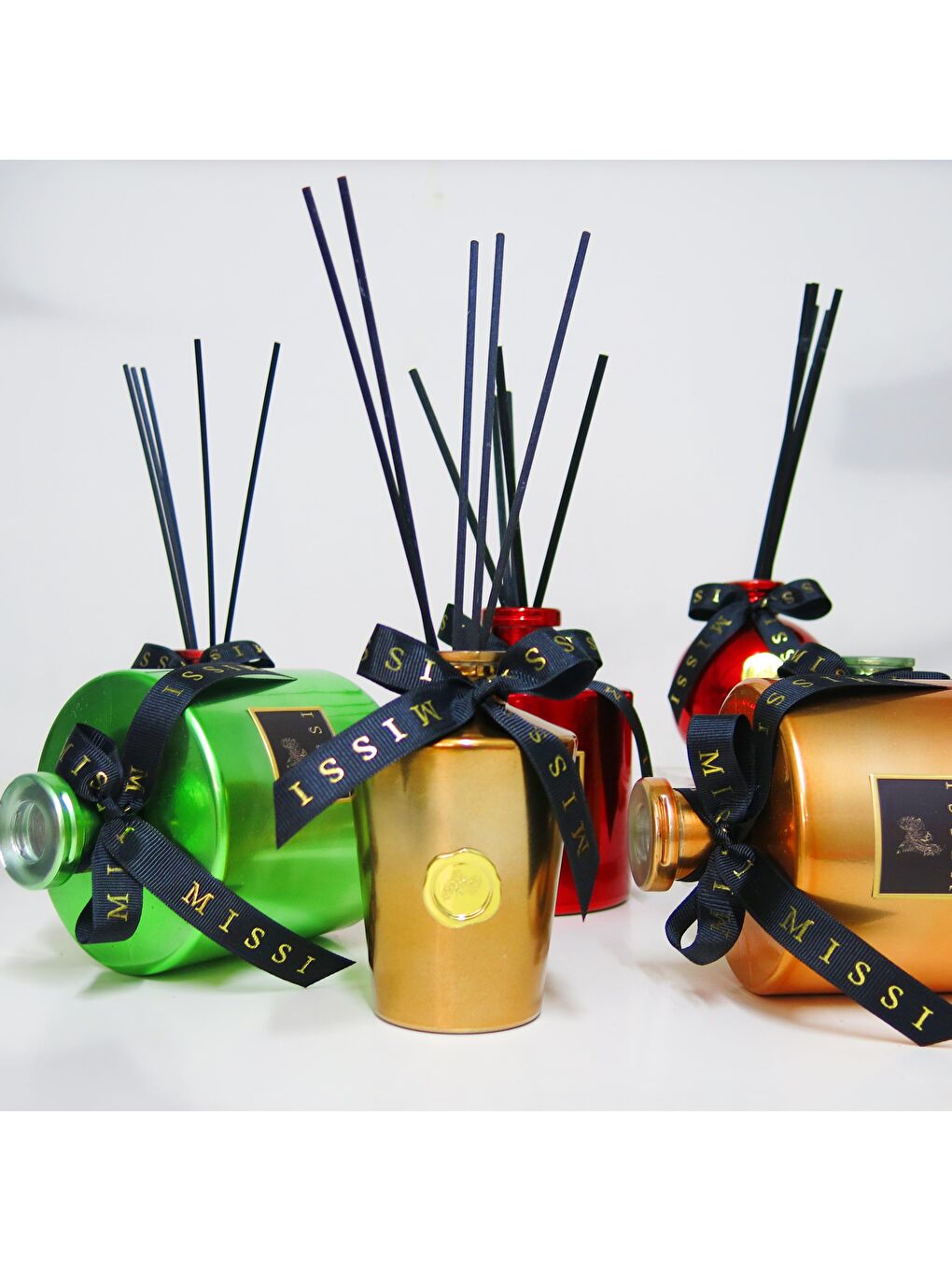 Sarı 500 ml Gold Silindir Şişe Black Vanilya Oda Kokusu-2