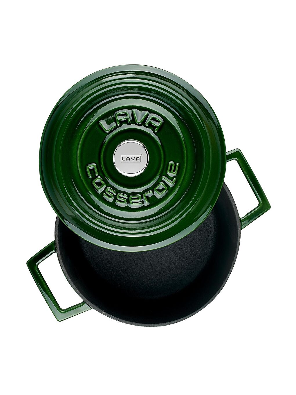 Yeşil Yuvarlak Tencere Döküm Demir Yekpare Kulplu Premium Serisi Çap(Ø)20cm.-1