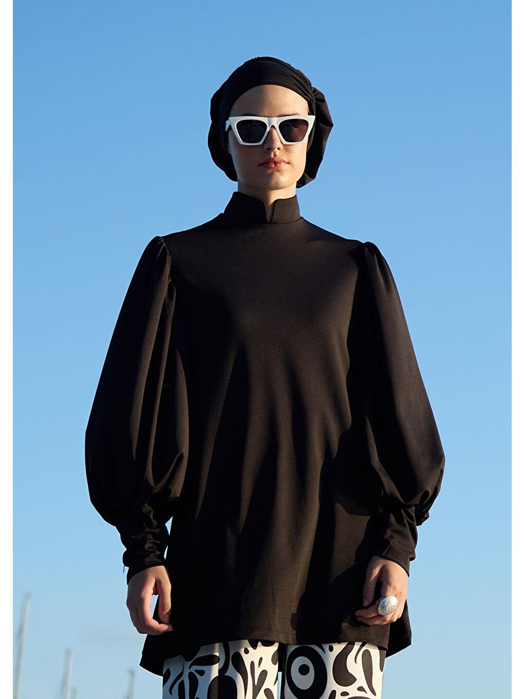 Siyah Asil Tek Üst Mayo-3