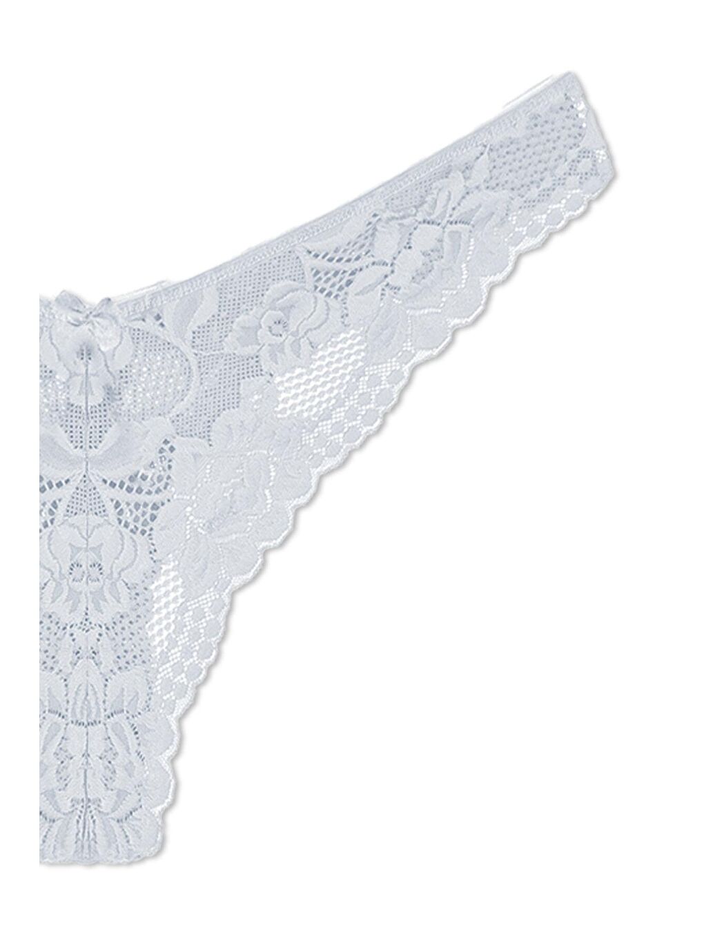 Beyaz Dantelli Yüksek Bel Kadın Tanga Külot 2'li-3