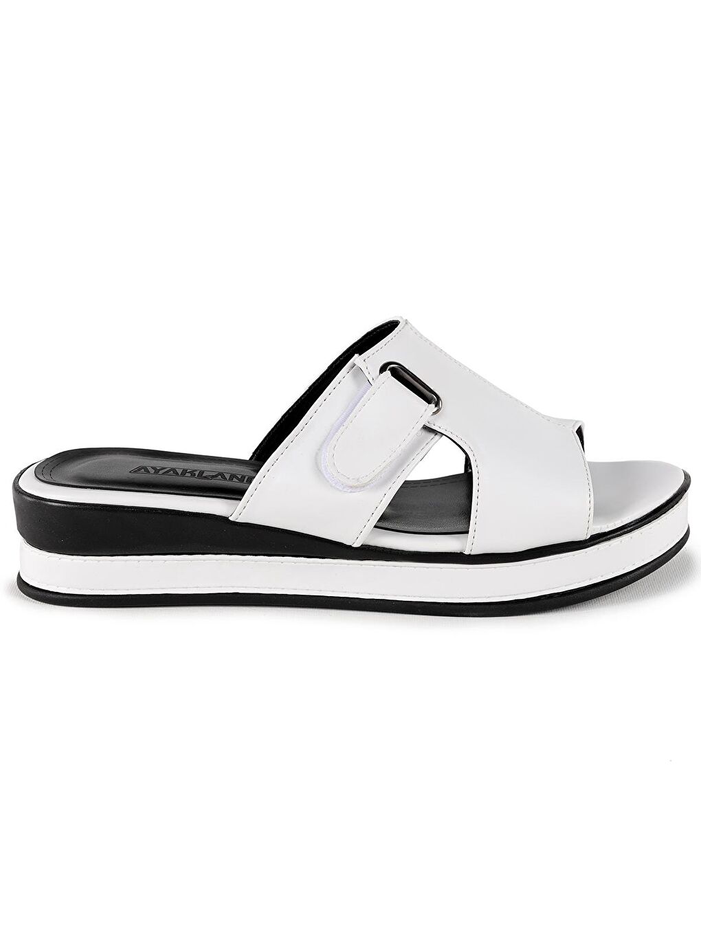 Beyaz Cırtlı Günlük Kadın Terlik Plt 164-3