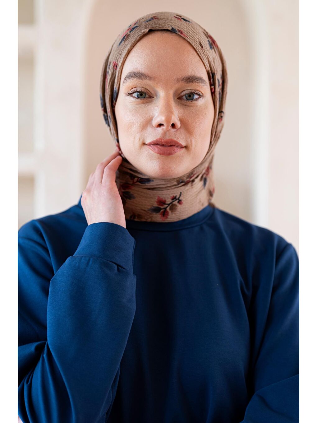 Sarı Kadın Ütü İstemeyen Meşe Desen Bürümcük Şal-1