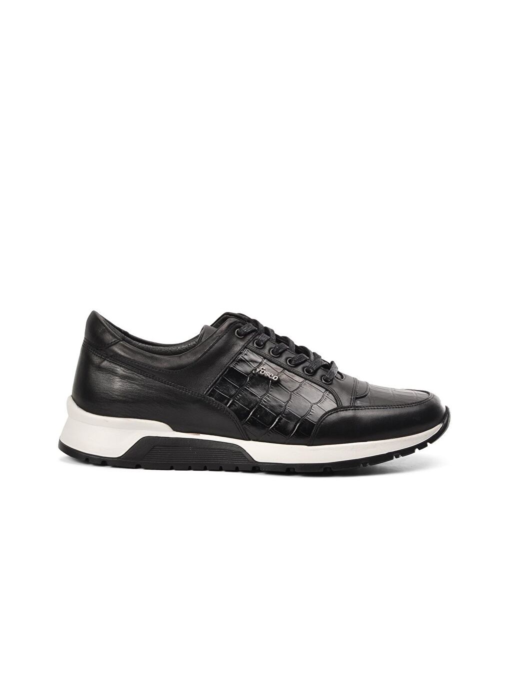 Siyah Beyaz Hakiki Deri Erkek Sneaker 2515