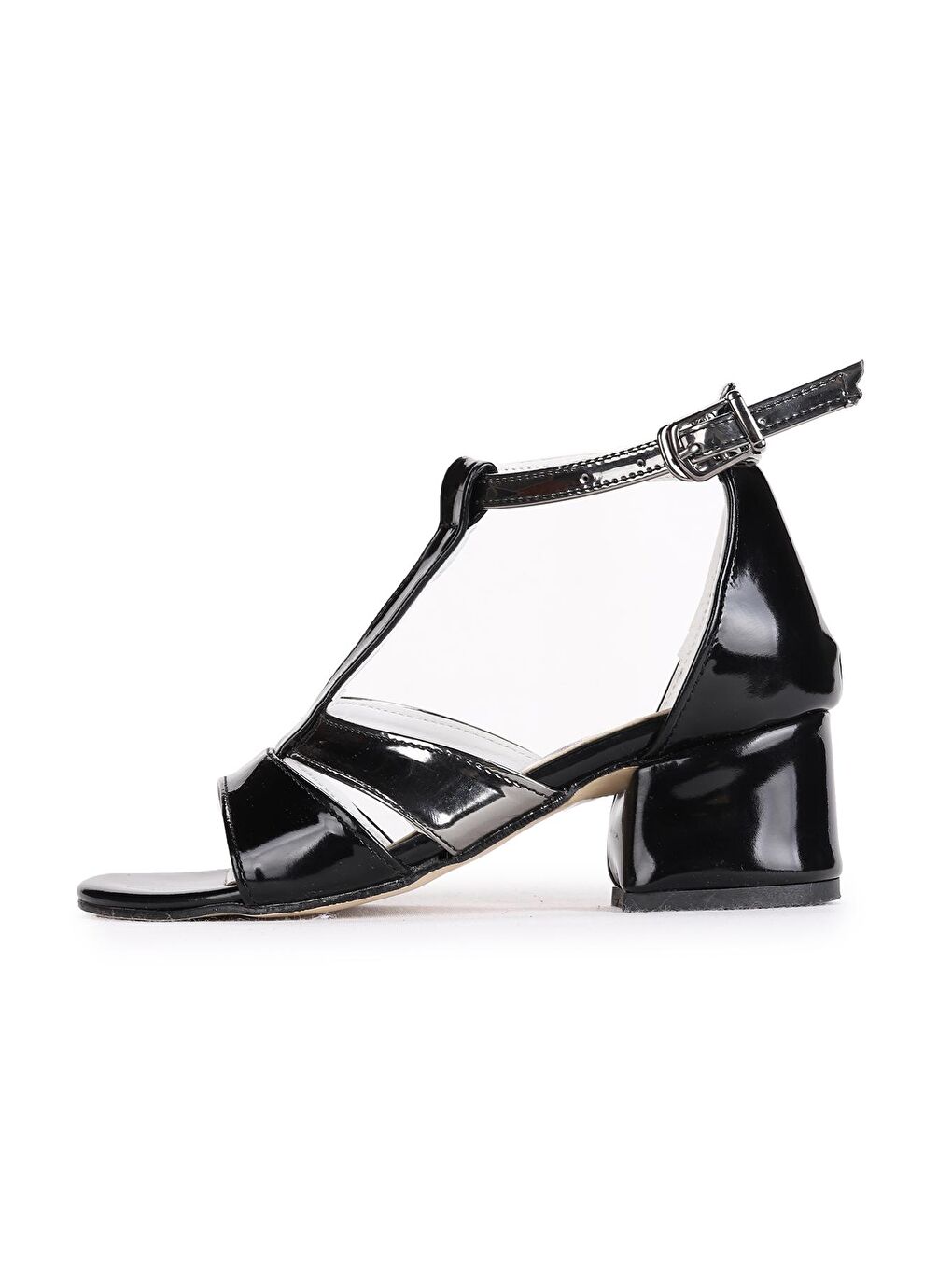 Siyah Kız Çocuk 5 Cm Topuklu Sandalet Ayakkabı 042 Elmnt Rugan-4