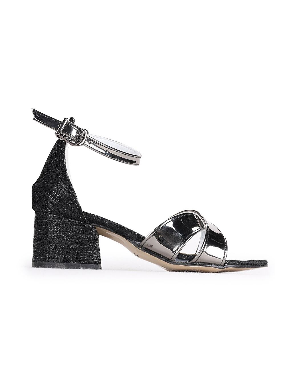 Siyah Kız Çocuk 5 Cm Topuklu Sandalet Ayakkabı 043 Elmnt Çupra-3