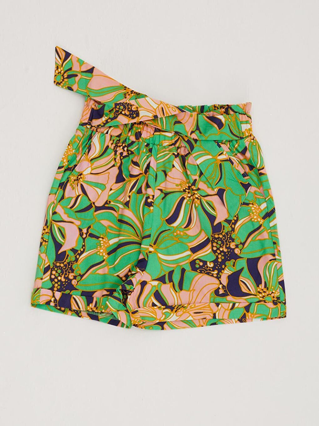 Karışık Kız Çocuk Bel Kemerli Şort