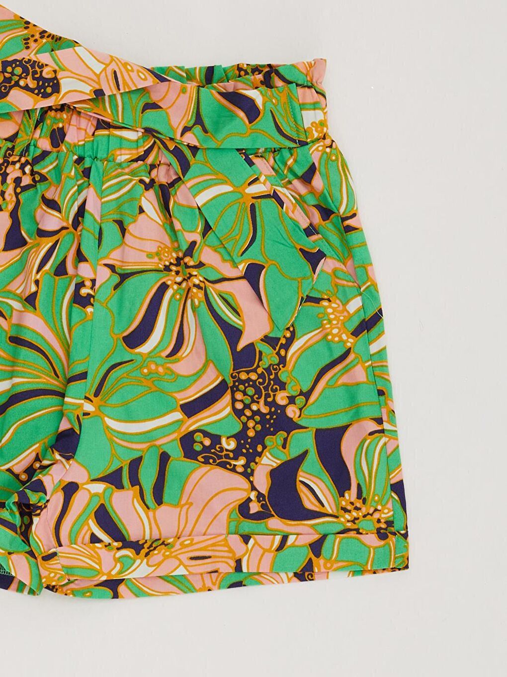 Karışık Kız Çocuk Bel Kemerli Şort-2