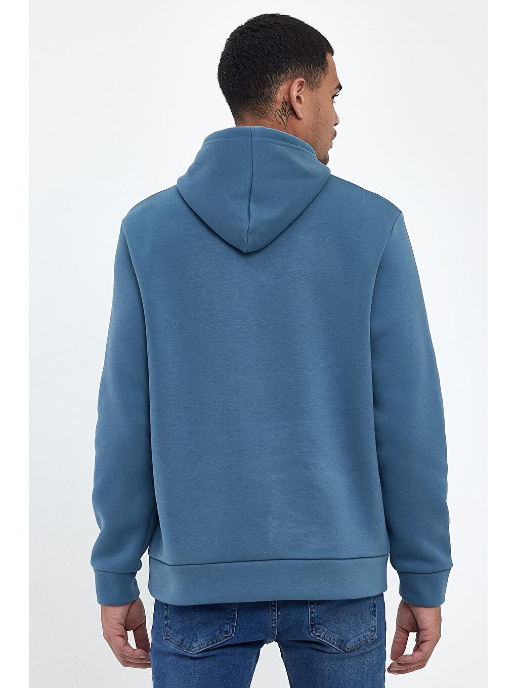 Petrol Erkek Kapüşonlu Regular Fit İçi Polarlı 3 iplik Los Angeles Baskılı  spr24sw10-4