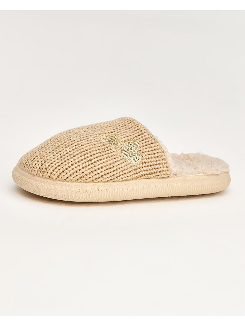 Ekru Kadın Ev Terliği - PARLA-1