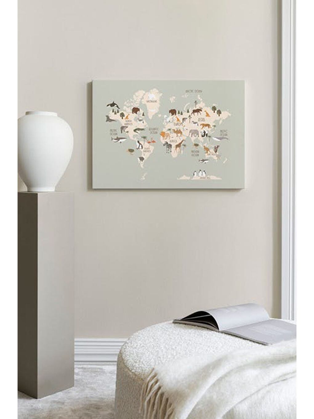 Beyaz Dekoratif Kanvas Duvar Tablo - ARTCANVAS8-4060