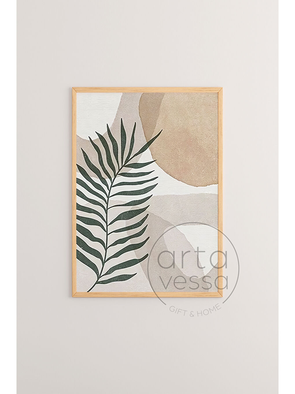 Beyaz 3 Parça Ham Renk Gerçek Ahşap Çerçeveli Tablo Seti - Model 10 - 50 x 70-1