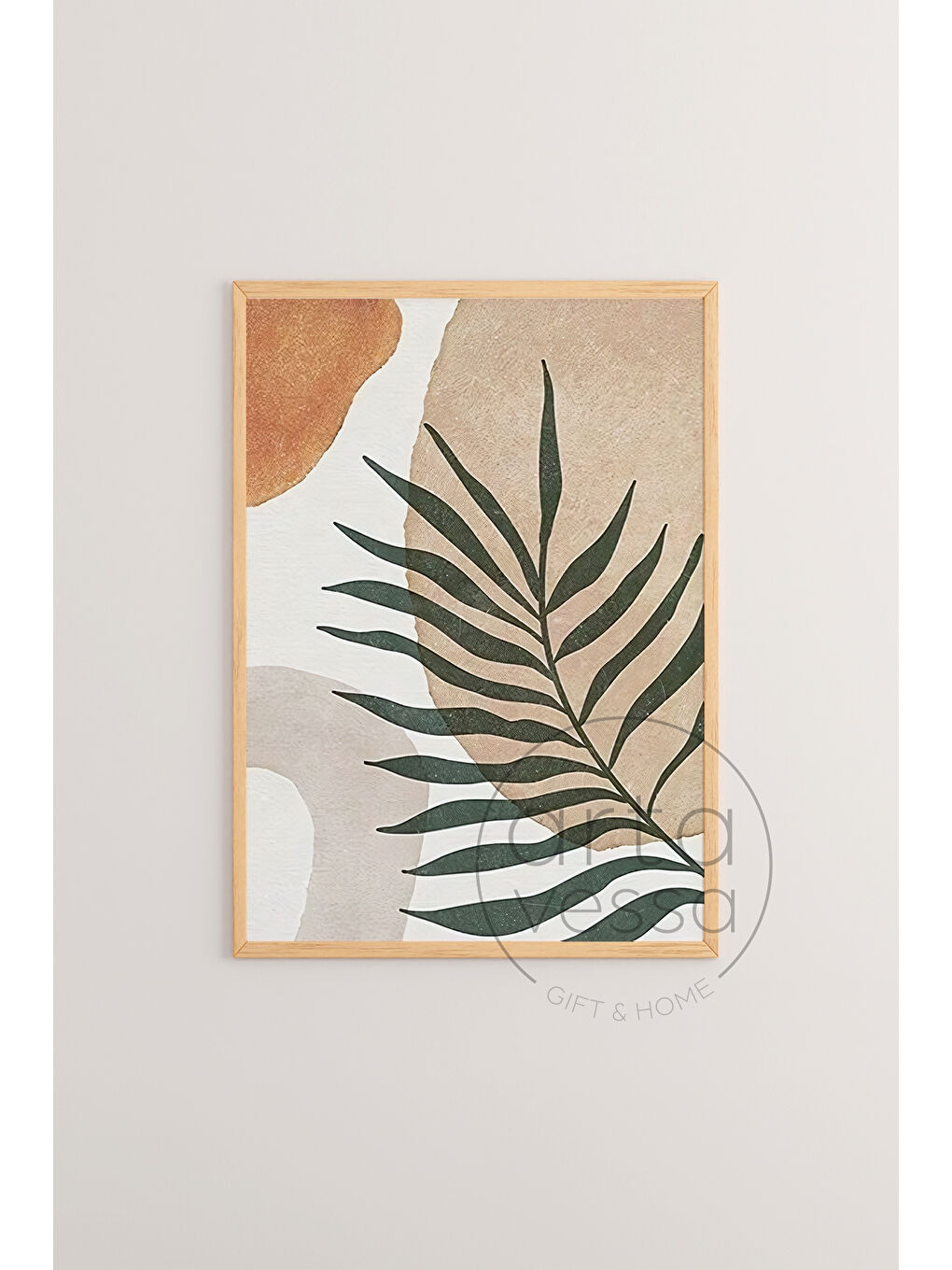 Beyaz 3 Parça Ham Renk Gerçek Ahşap Çerçeveli Tablo Seti - Model 10 - 50 x 70-3