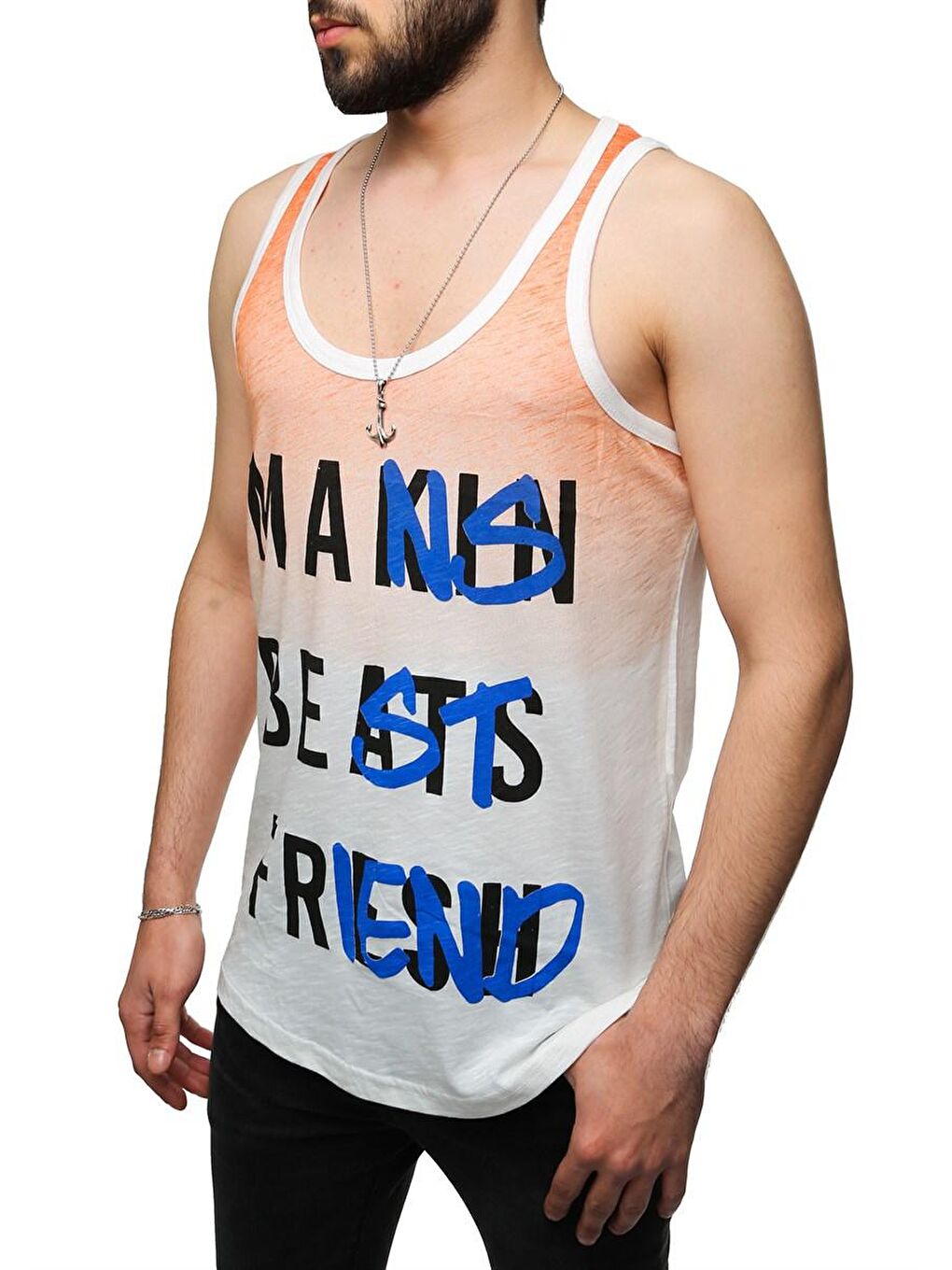 Baskılı Turuncu Atlet 2501-1