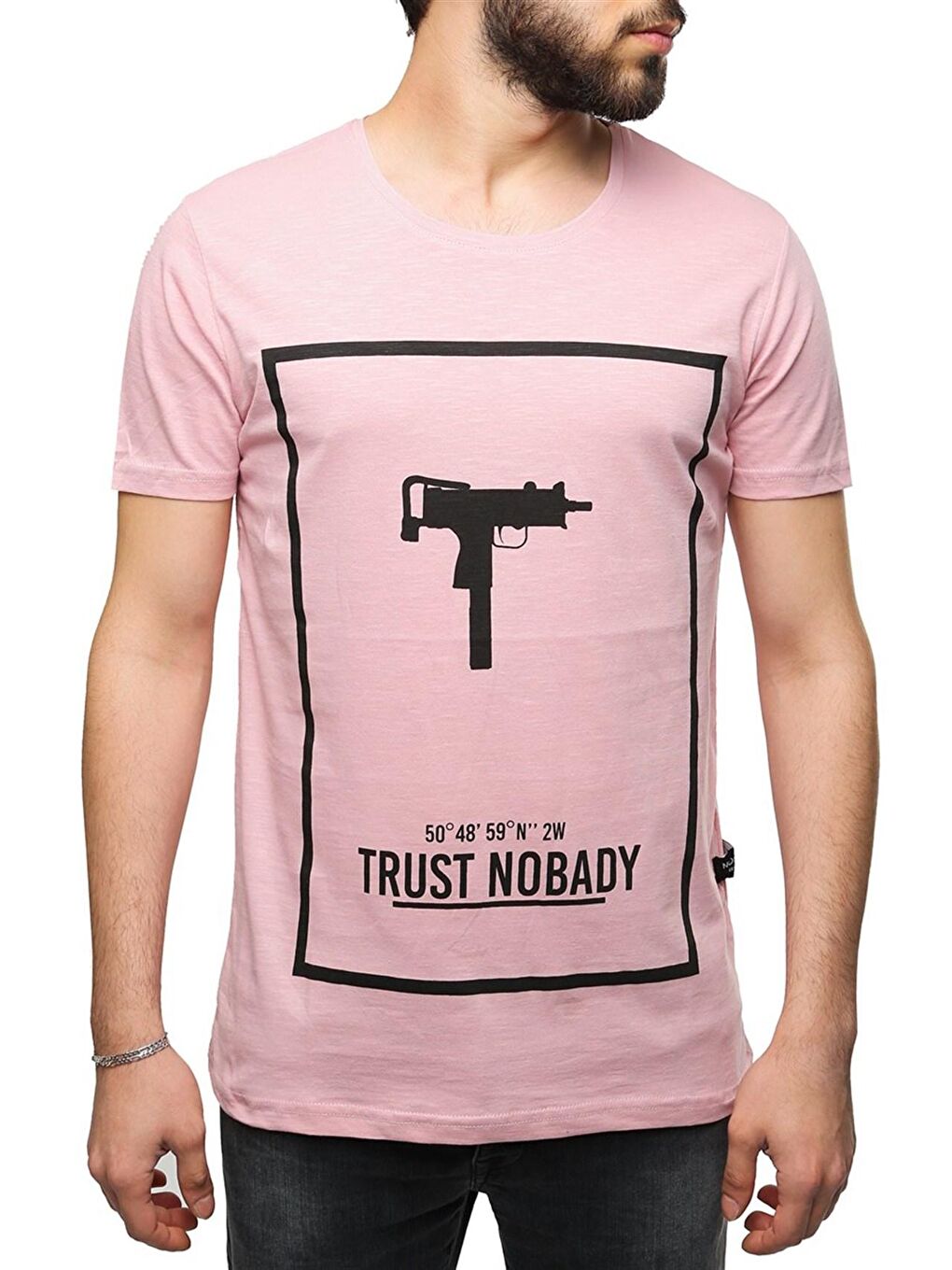 Uzi Baskılı Pembe Tişört 2533