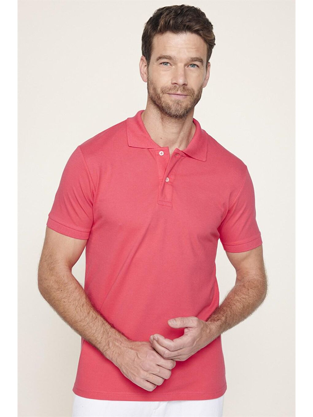 Bordo Slim Fit Düz Polo Yaka Erkek Tişört-2