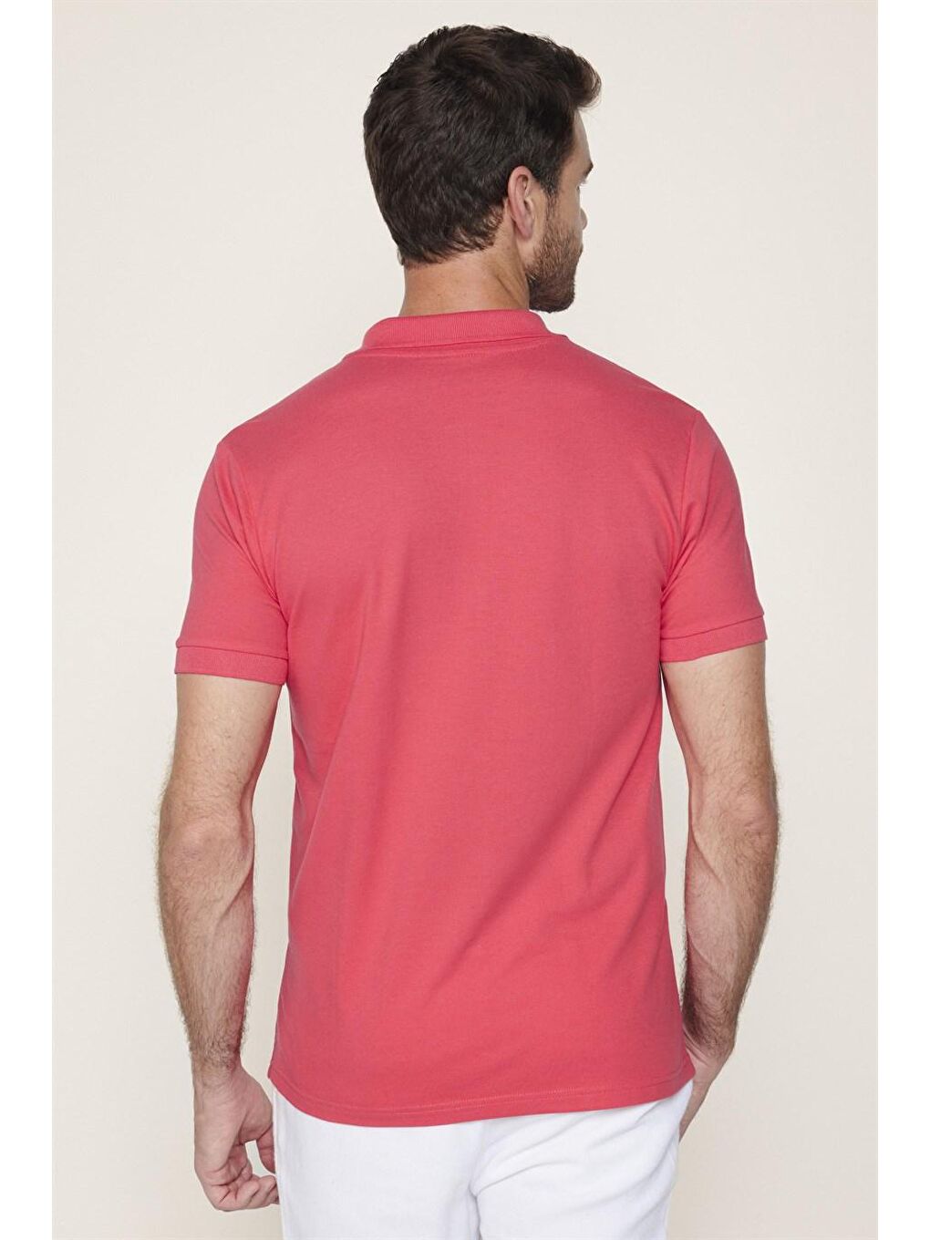 Bordo Slim Fit Düz Polo Yaka Erkek Tişört-4