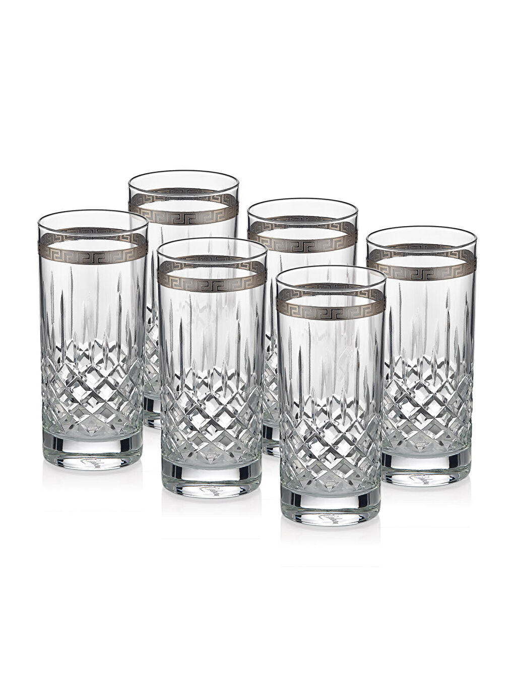 Ekru Barok 6 Parça Limonata Bardağı Platin