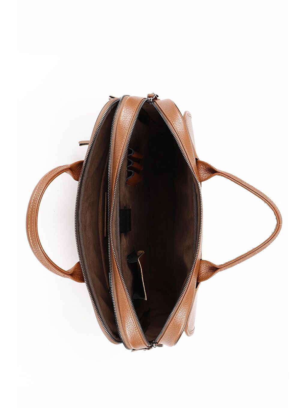 Kahverengi TABA-KAHVERENGİ  Hakiki Deri Unisex Büyük Boy Evrak Çantası B0623-4