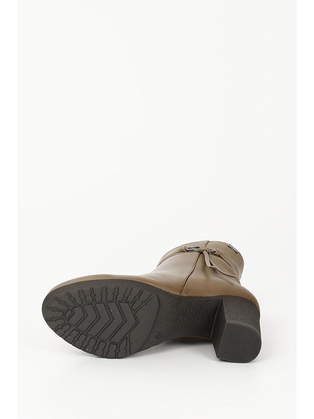 Bej VİZON  Hakiki Deri Yuvarlak Burun Kauçuk Taban Topuklu Fermuarlı Kadın Günlük Bot 51495-6