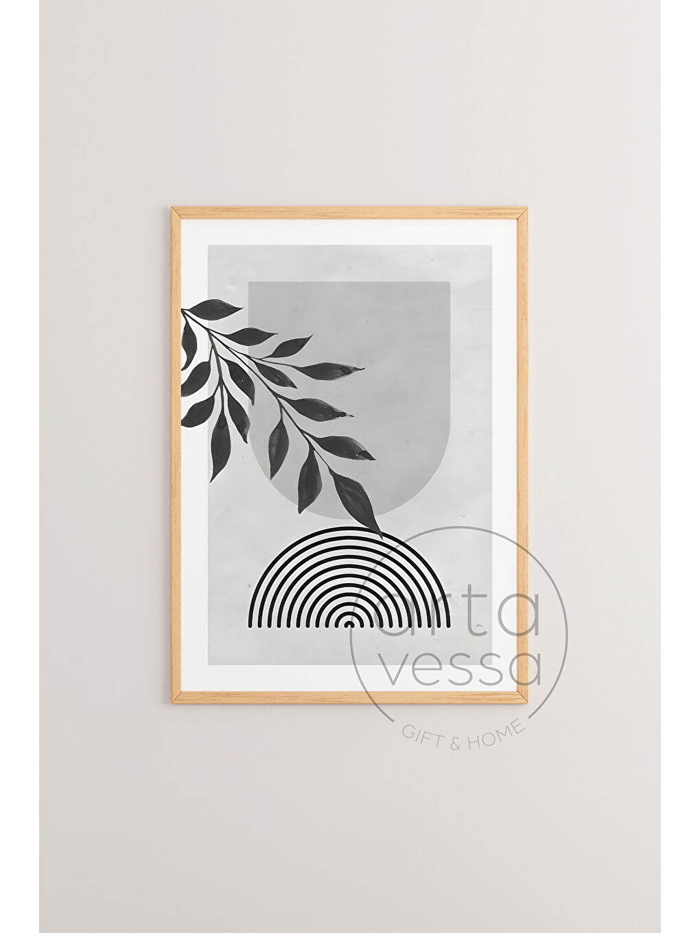 Beyaz 3 Parça Ham Renk Gerçek Ahşap Çerçeveli Tablo Seti - Model 6 - 20 x 30-1