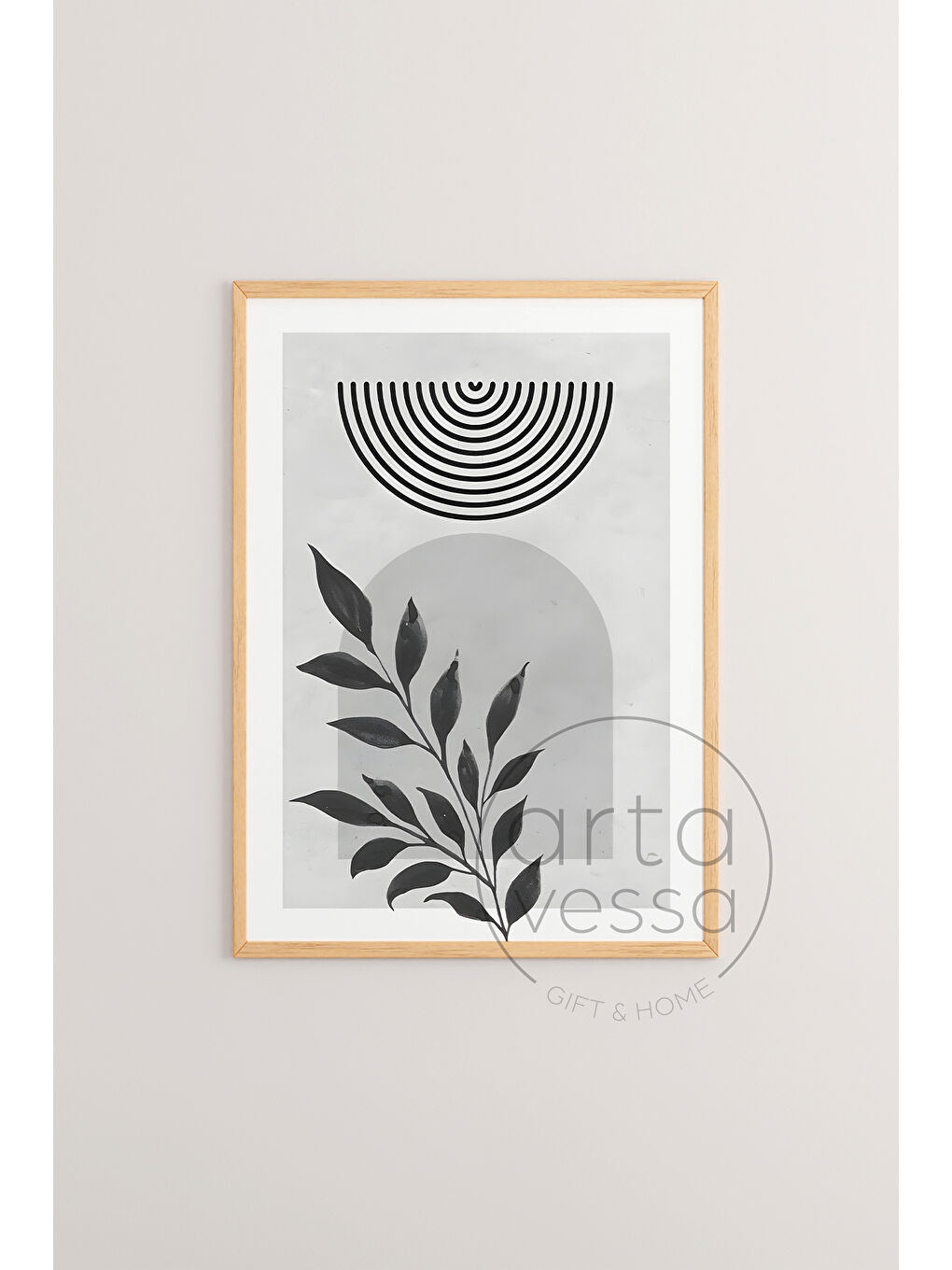 Beyaz 3 Parça Ham Renk Gerçek Ahşap Çerçeveli Tablo Seti - Model 6 - 20 x 30-2