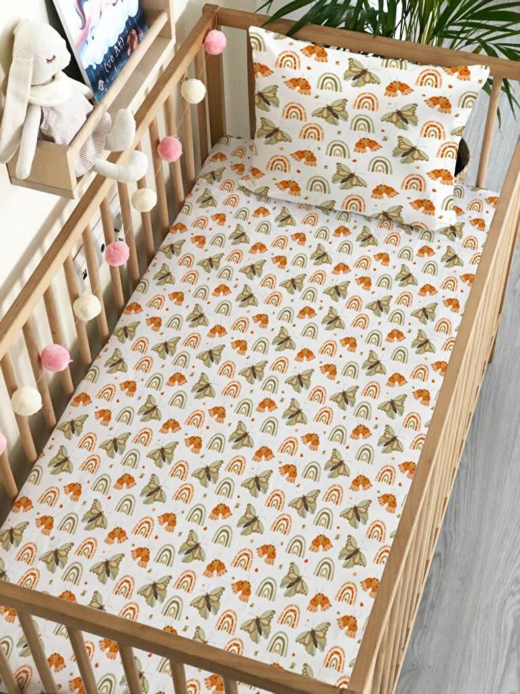 Karışık Desen Baskılı Bebek Boy Lastikli Çarşaf Seti 60x120 cm