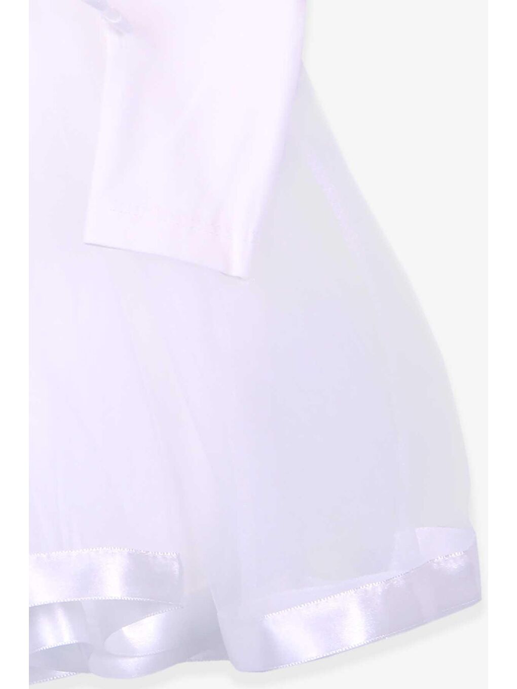 Kiz Çocuk Uzun Kollu Elbise Fiyonklu Ekru (1.5-4 Yaş)-3
