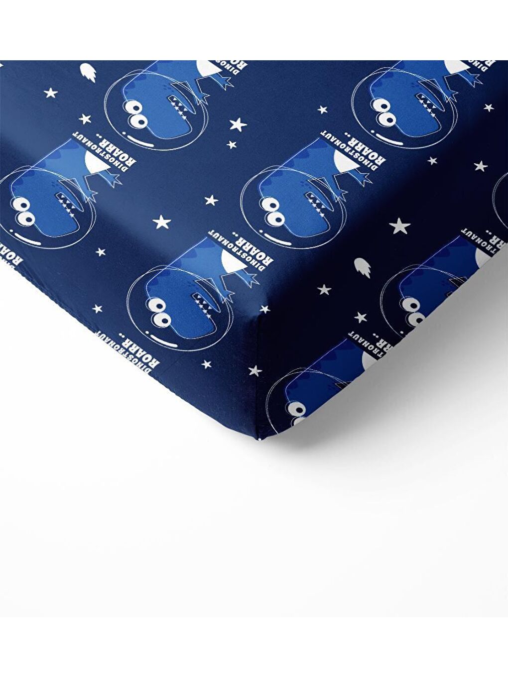 Karışık Dinazor Desen Baskılı Bebek Boy Lastikli Çarşaf Seti 60x120 cm-1