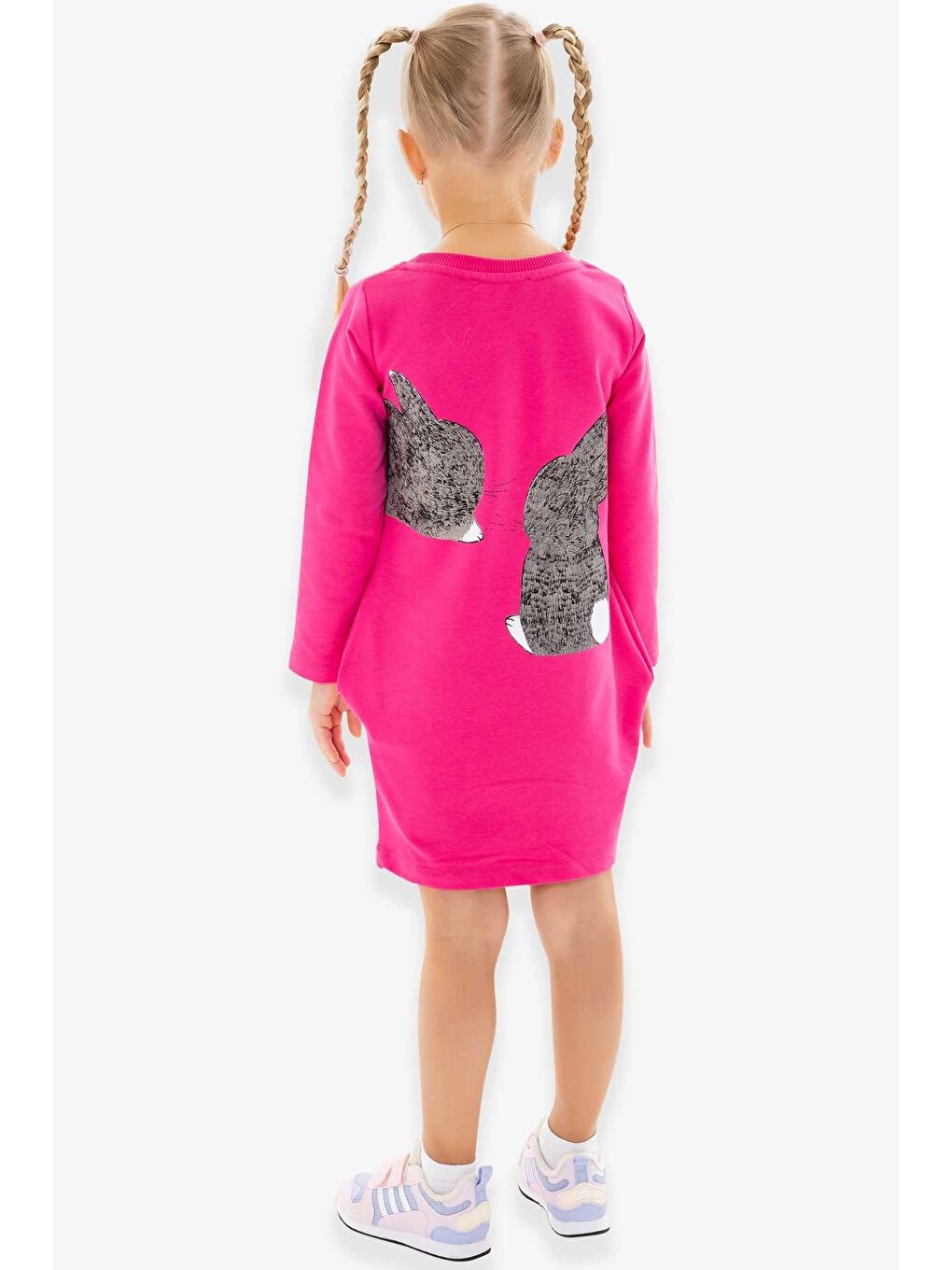 Kız Çocuk Tunik Tavşan Desenli Fuşya (1.5 Yaş)-1
