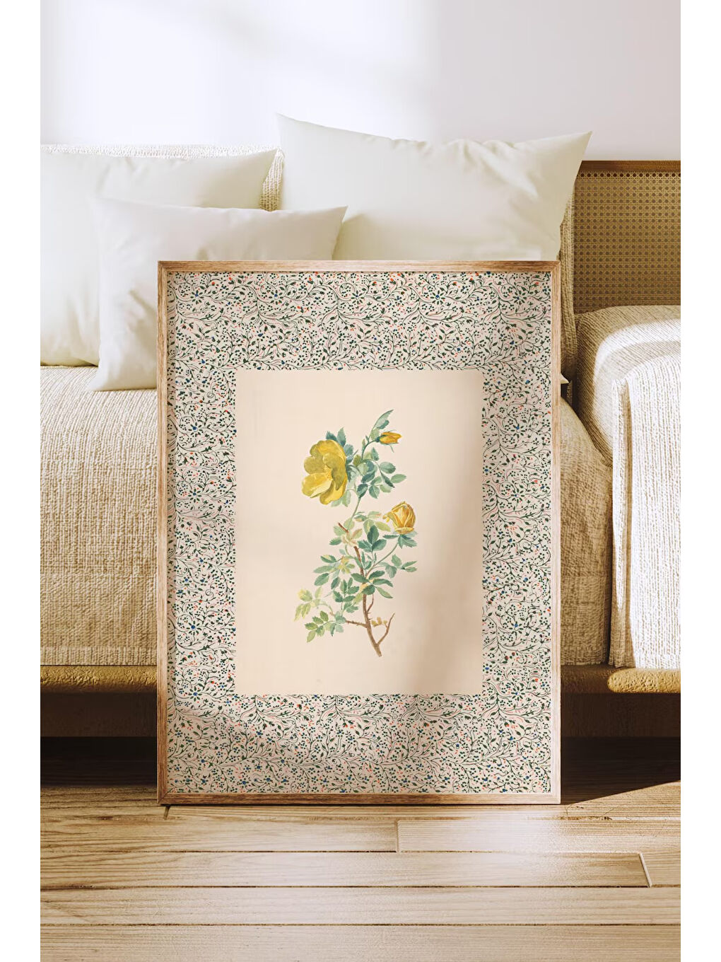 Beyaz Tek Parça Gerçek Ham Ahşap Çerçeveli Tablo - Model 13 - ARTSMDFTEK13-5070-3