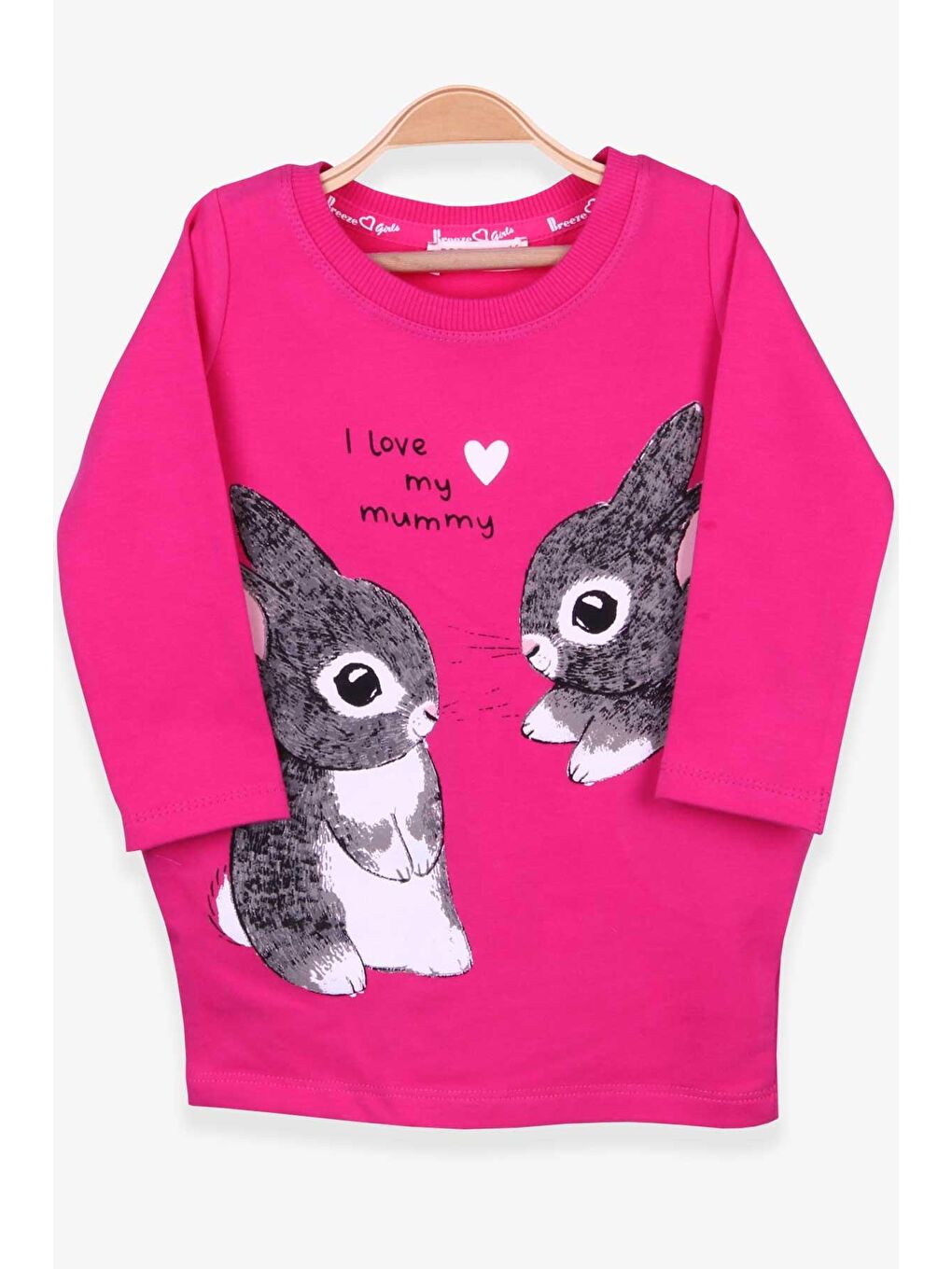 Kız Çocuk Tunik Tavşan Desenli Fuşya (1.5 Yaş)-4