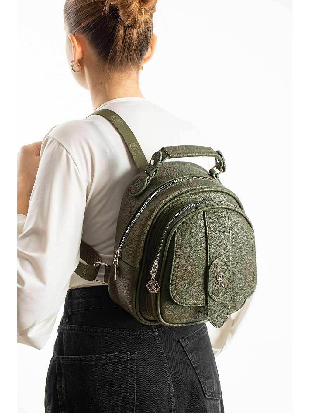 Çok Gözlü Mini Frank Sırt Çantası Haki