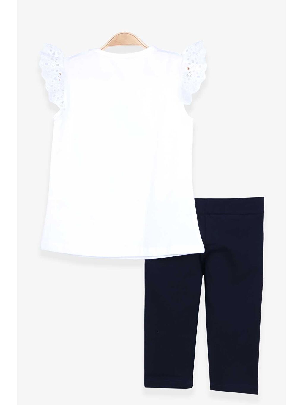 Kız Çocuk Kapri Taytlı Takım Kız Baskılı Ekru (2-6 Yaş)-1