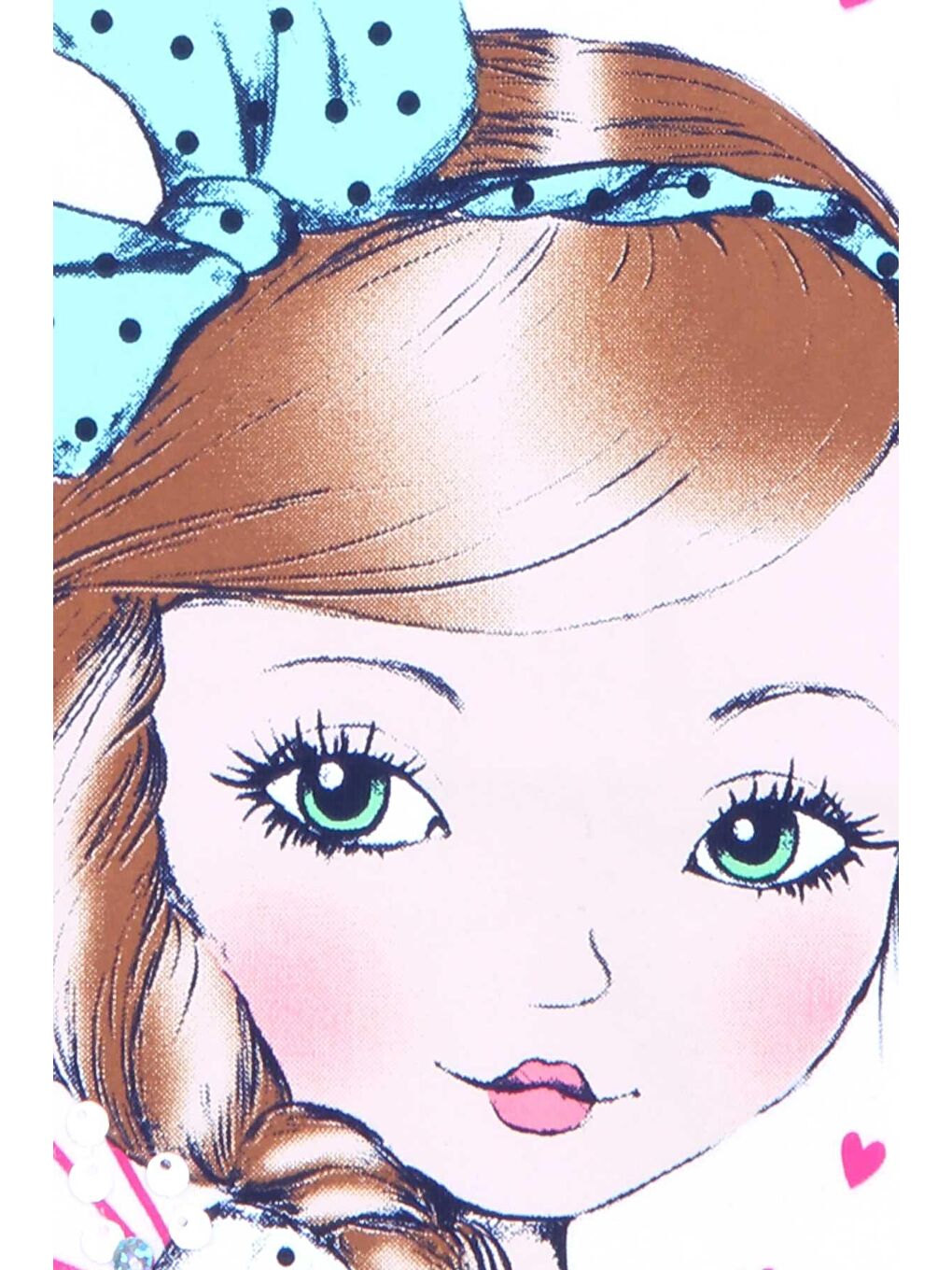 Kız Çocuk Kapri Taytlı Takım Kız Baskılı Ekru (2-6 Yaş)