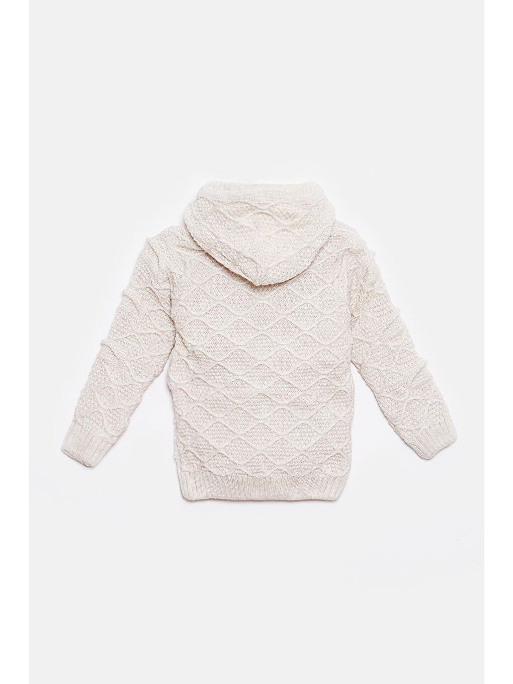 Bej Kürk Detaylı Triko Erkek Bebek Hırka-1