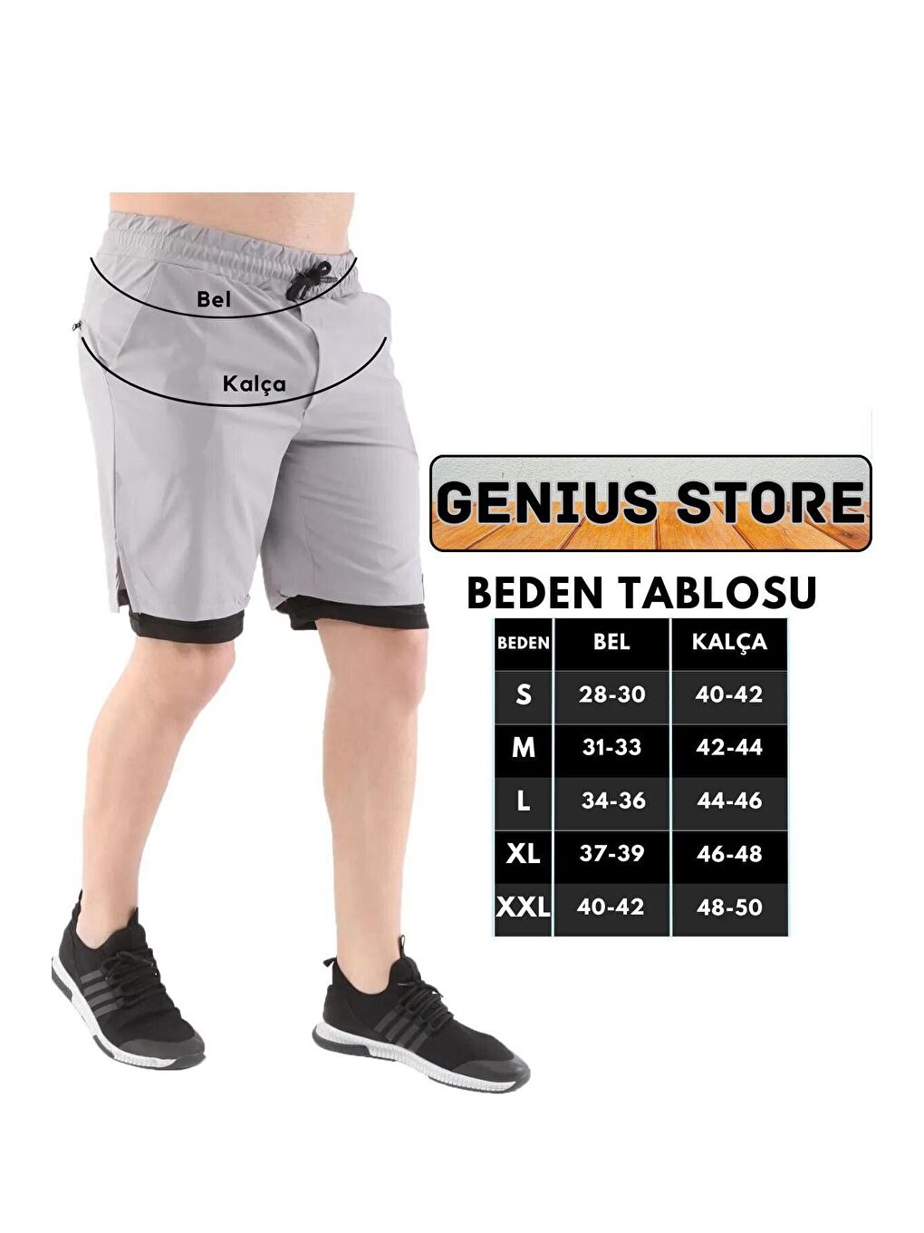 GENIUS STORE Kırmızı Erkek Running Hızlı Kuruma Micropoly Antrenman Halısaha Fitness Kısa Taytlı Outdoor Şort - 3