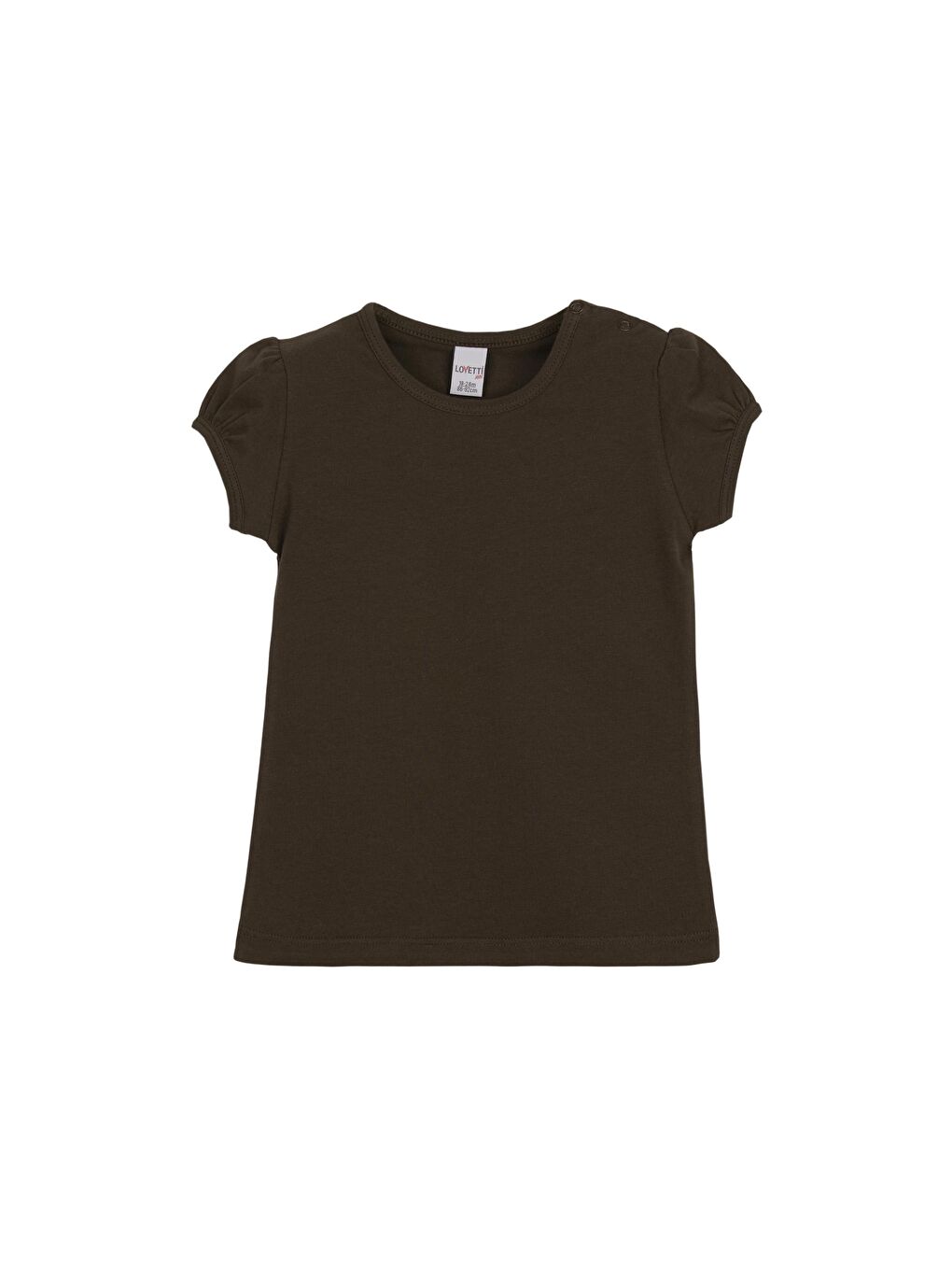 Kahverengi Kız Bebek Kısa Kollu Basıc Tişört