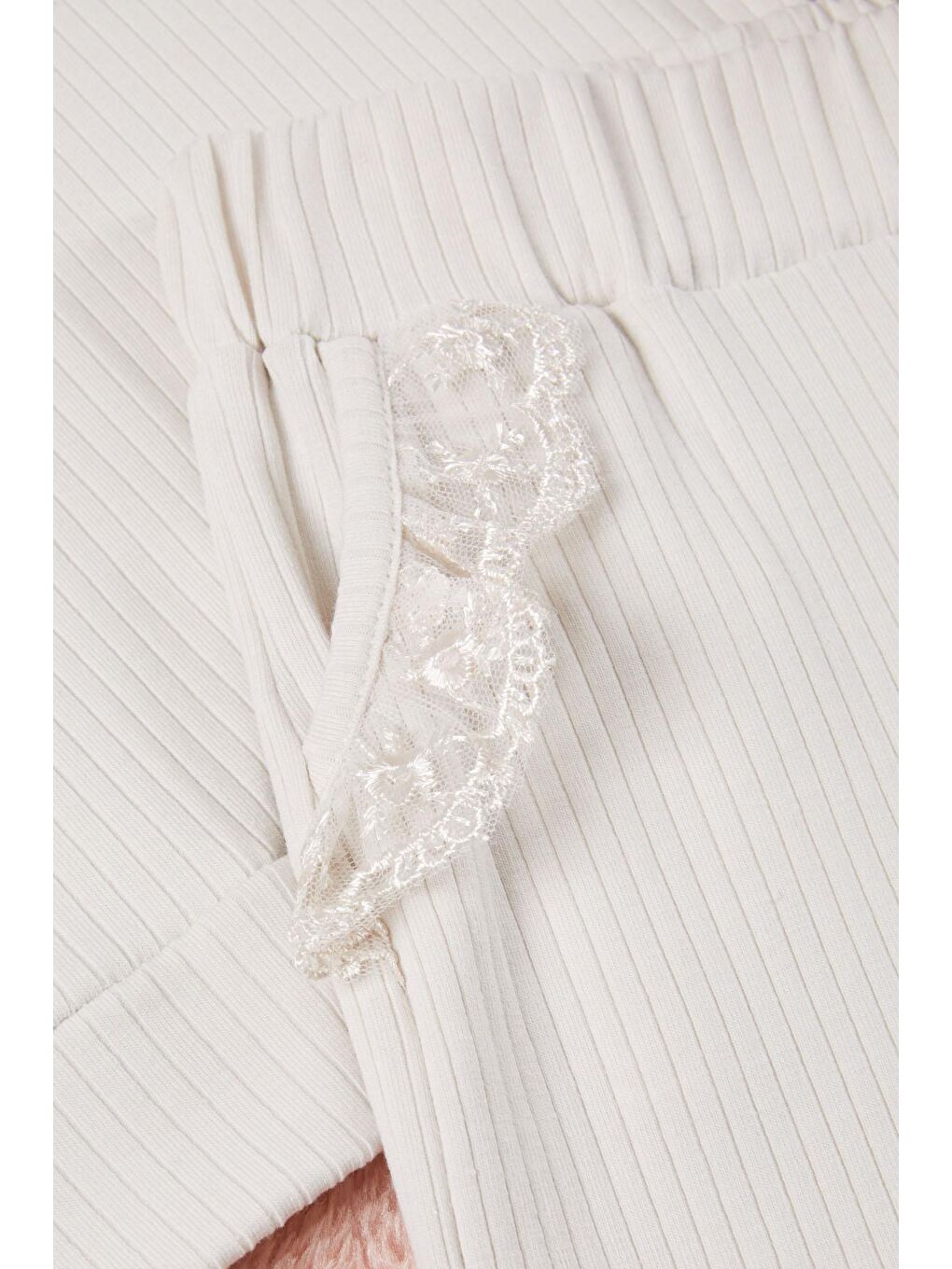 Gri Dantel Yakalı Fitilli Kız Bebek Takım 17153-2