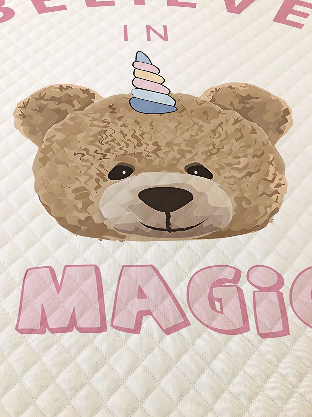 Karışık Tedy Desenli, Baskılı Tek Kişilik ve Çocuk Pike Takımı-1