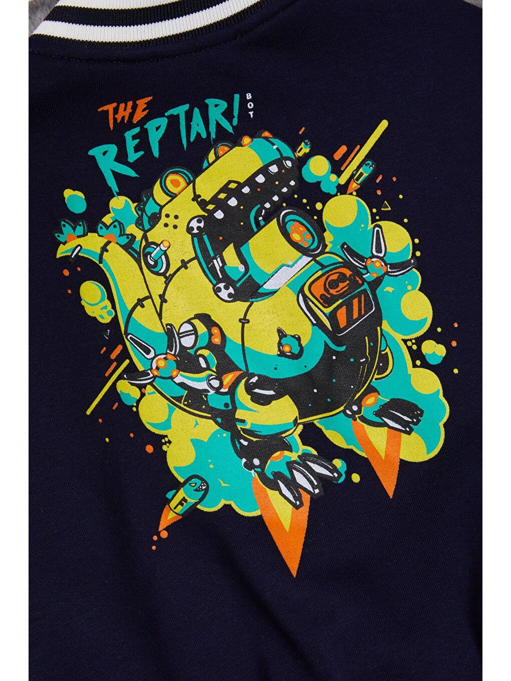 Lacivert Sırtı Baskılı Şardonlu Erkek Çocuk Kolej Eşofman Takımı 17100-4