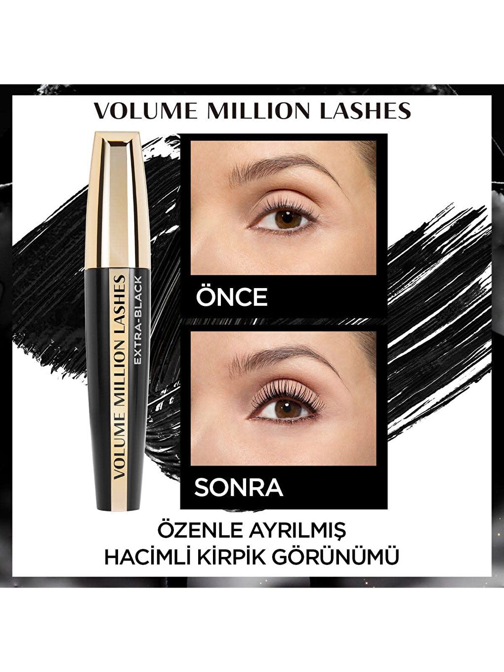 L'Oreal Paris Siyah Volume Million Lashes Carbon Black Maskara - Siyah - 3